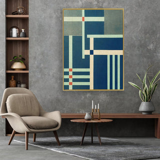 Container Stacking 4 framed horizontal canvas wall art piece for sale at Vybe Interior