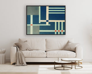 Container Stacking 4 framed horizontal canvas wall art piece for sale at Vybe Interior