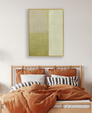 Cut Connections 2 framed vertical large canvas wall art piece for sale at Vybe Interior