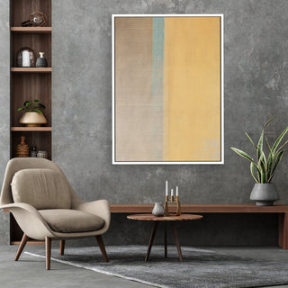 Cut Connections 3 framed vertical large canvas wall art piece for sale at Vybe Interior