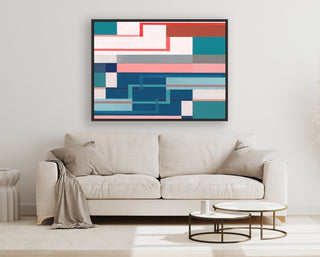 Exposed Pipes 1 framed horizontal canvas wall art piece for sale at Vybe Interior