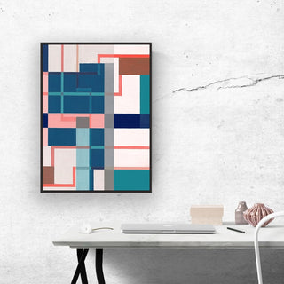 Exposed Pipes 3 framed vertical canvas wall art piece for sale at Vybe Interior
