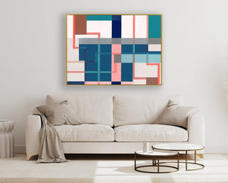 Exposed Pipes 3 framed horizontal canvas wall art piece for sale at Vybe Interior