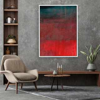 Fading into Red framed horizontal canvas wall art piece for sale at Vybe Interior
