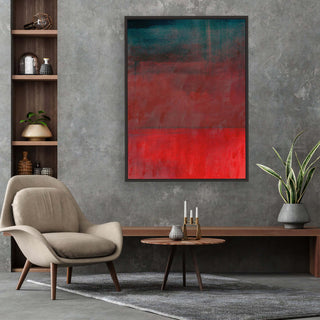 Fading into Red framed vertical canvas wall art piece for sale at Vybe Interior