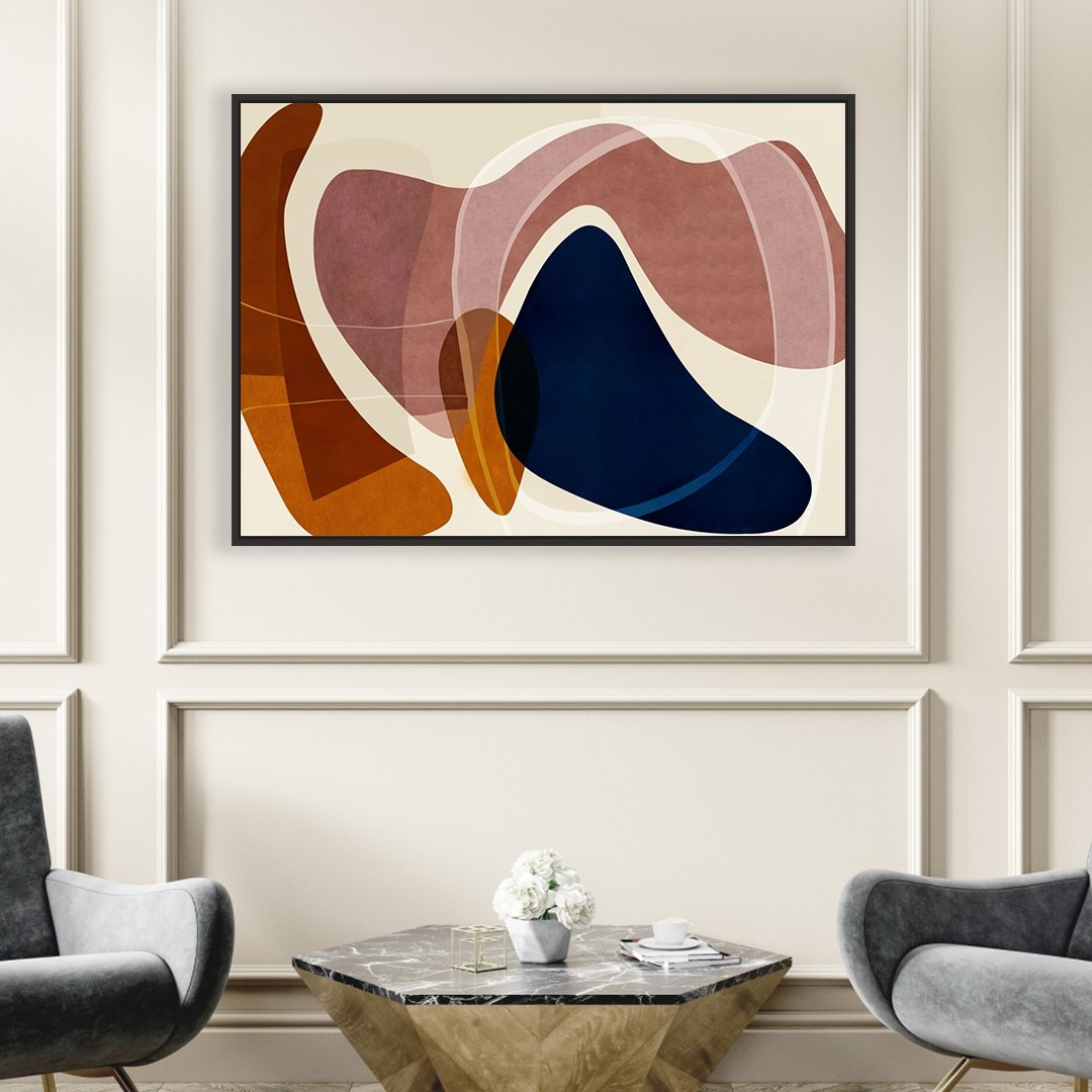 Fine and Dandy framed horizontal abstract canvas wall art piece for sale at Vybe Interior