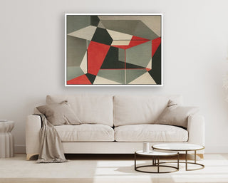 Geometric Fox framed horizontal large canvas wall art piece for sale at Vybe Interior
