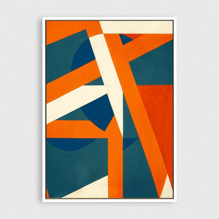 Geometric Solution framed horizontal canvas wall art piece for sale at Vybe Interior