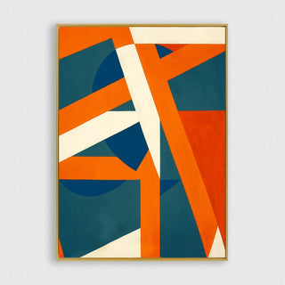 Geometric Solution framed horizontal large canvas wall art piece for sale at Vybe Interior