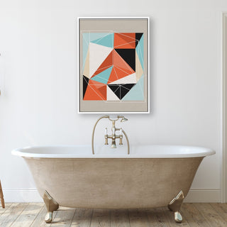 In the Area framed vertical canvas wall art piece for sale at Vybe Interior