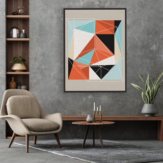 In the Area framed vertical canvas wall art piece for sale at Vybe Interior