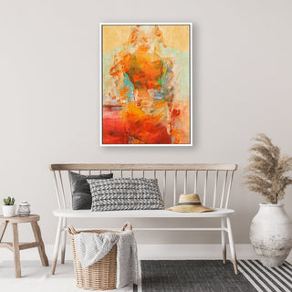 La Mujer framed vertical canvas wall art piece for sale at Vybe Interior
