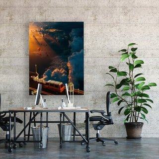 Life Above the Clouds Canvas framed vertical canvas wall art piece for sale at Vybe Interior