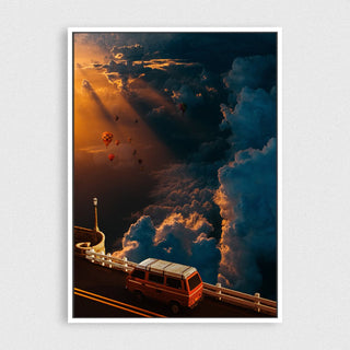 Life Above the Clouds Canvas framed vertical canvas wall art piece for sale at Vybe Interior
