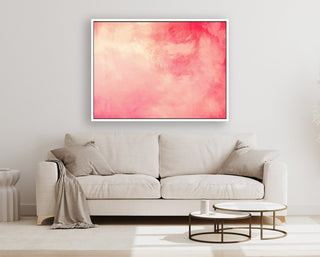 Pink Brightness framed horizontal large canvas wall art piece for sale at Vybe Interior