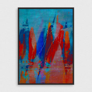 Point of Sail framed vertical canvas wall art piece for sale at Vybe Interior
