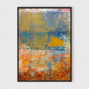 Spotted Paths framed vertical canvas wall art piece for sale at Vybe Interior