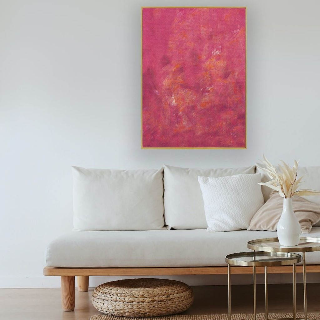 Sundown framed vertical canvas wall art piece for sale at Vybe Interior