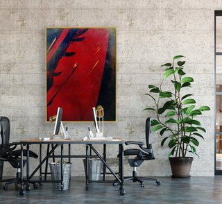 Volcanic Red framed horizontal canvas wall art piece for sale at Vybe Interior