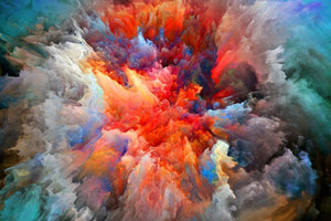Abstract Colorful Clouds Canvas - Vybe Interior