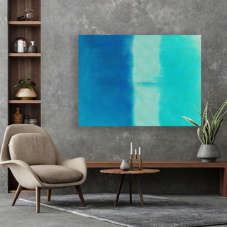 Photo containing Blue Film from Vybe Interior.framed horizontal large canvas wall art piece for sale at Vybe Interior