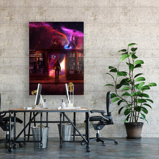 framed vertical canvas wall art piece for sale at Vybe Interior