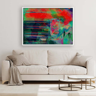 Abstract Seasons framed vertical canvas wall art piece for sale at Vybe Interior