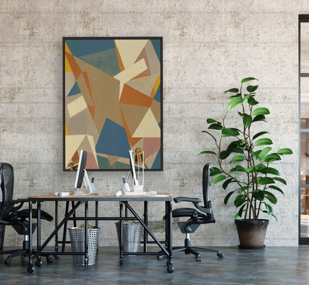 Antelope in Water Well framed vertical canvas wall art piece for sale at Vybe Interior