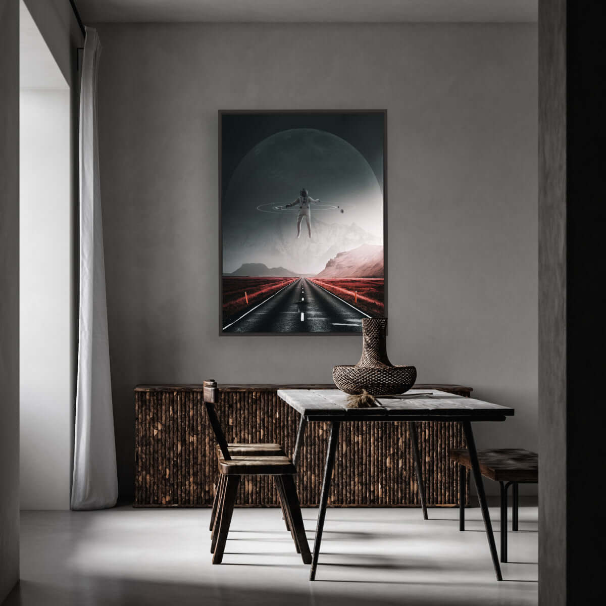 Anti Gravity Canvas framed vertical canvas wall art piece for sale at Vybe Interior