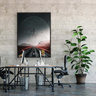 Anti Gravity Canvas framed vertical canvas wall art piece for sale at Vybe Interior