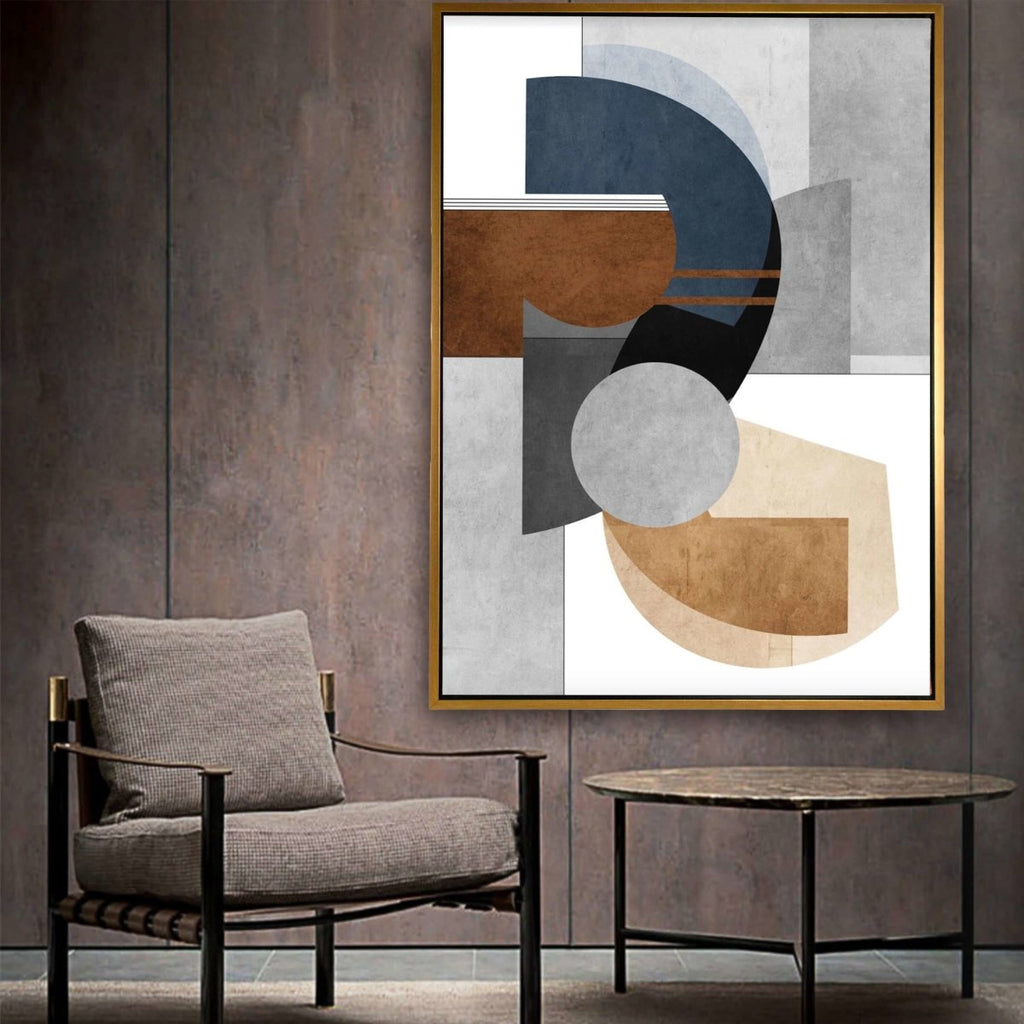 Articulation framed vertical canvas wall art piece for sale at Vybe Interior
