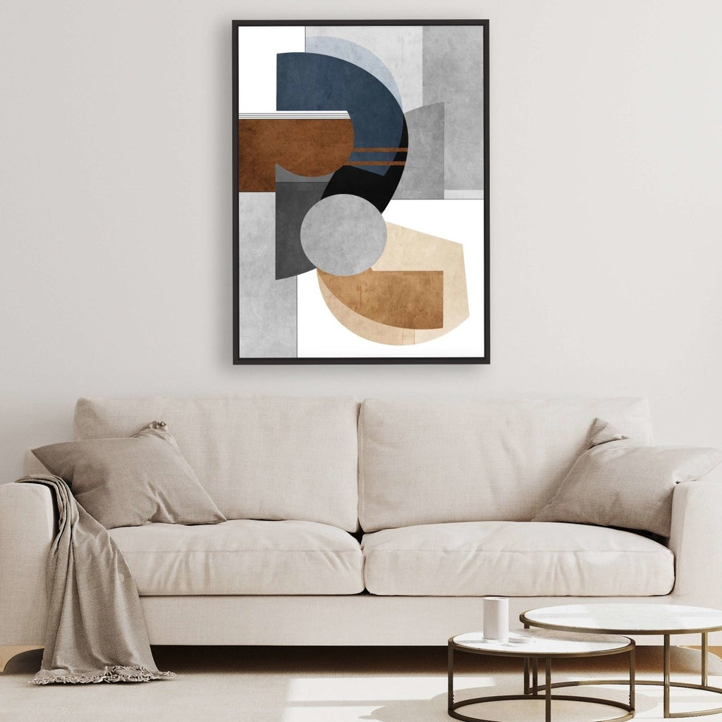 Articulation framed vertical canvas wall art piece for sale at Vybe Interior