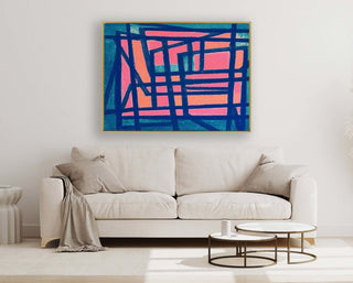 Blocked Entry framed horizontal canvas wall art piece for sale at Vybe Interior