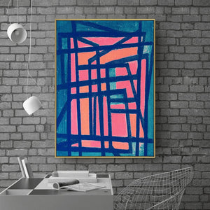 Blocked Entry framed vertical canvas wall art piece for sale at Vybe Interior
