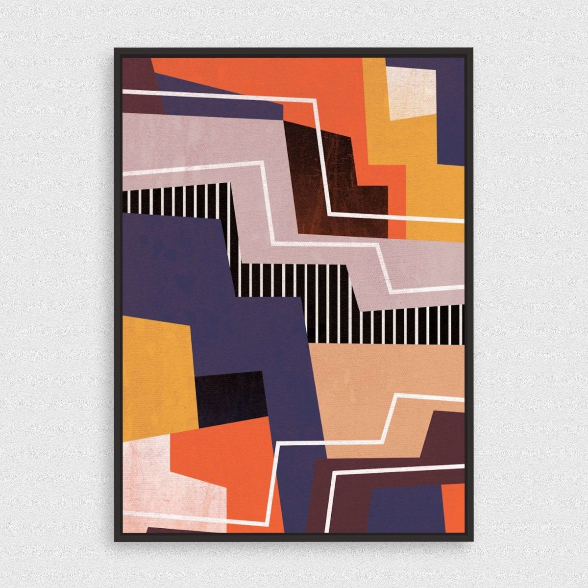 Blocking Colors framed horizontal canvas wall art piece for sale at Vybe Interior