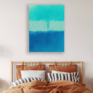 Blue Film framed horizontal large canvas wall art piece for sale at Vybe Interior