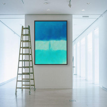 Blue Film framed vertical canvas wall art piece for sale at Vybe Interior