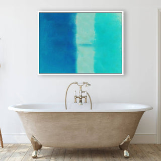 Blue Film framed horizontal canvas wall art piece for sale at Vybe Interior