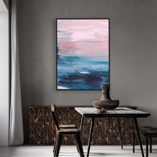 Blushing framed vertical canvas wall art piece for sale at Vybe Interior