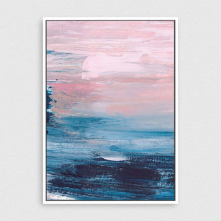 Blushing framed horizontal canvas wall art piece for sale at Vybe Interior