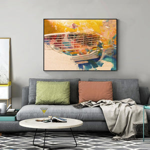 Car Wash 1 framed horizontal abstract canvas wall art piece for sale at Vybe Interior