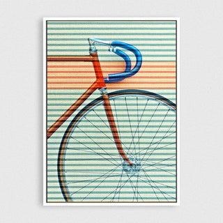 Classic Bicycle framed horizontal large canvas wall art piece for sale at Vybe Interior