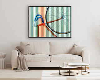Classic Bicycle framed horizontal canvas wall art piece for sale at Vybe Interior