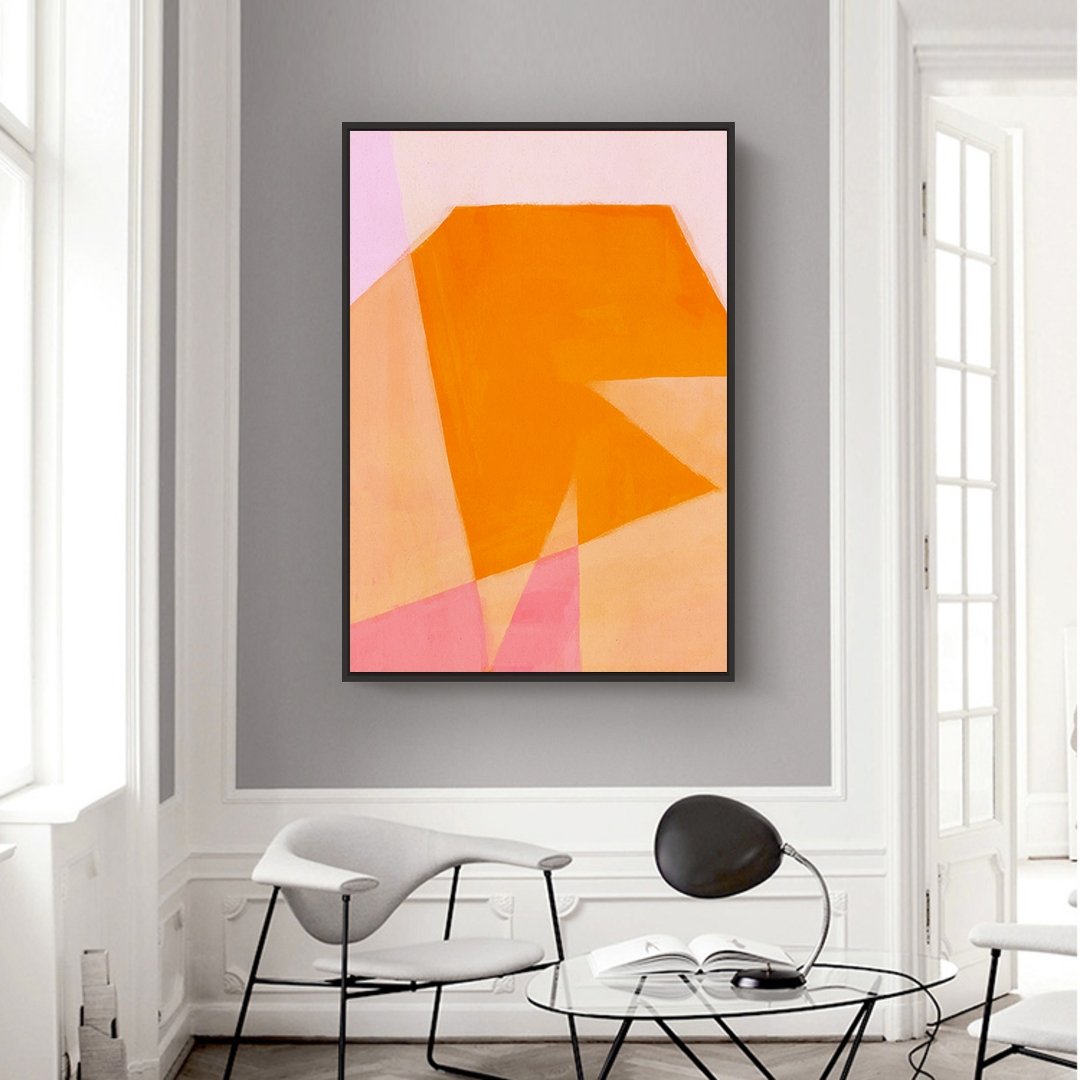 Color Bump 3 framed vertical canvas wall art piece for sale at Vybe Interior