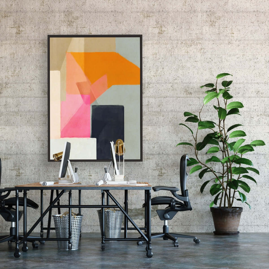 Color Bump 4 framed horizontal canvas wall art piece for sale at Vybe Interior