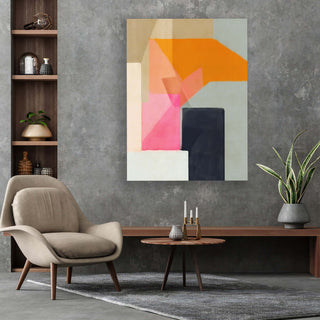 Color Bump 4 framed vertical large canvas wall art piece for sale at Vybe Interior