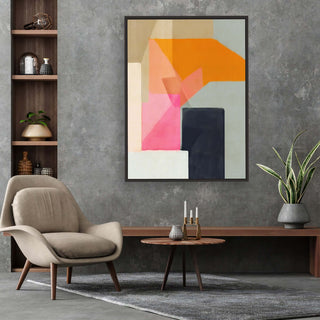 Color Bump 4 framed vertical canvas wall art piece for sale at Vybe Interior