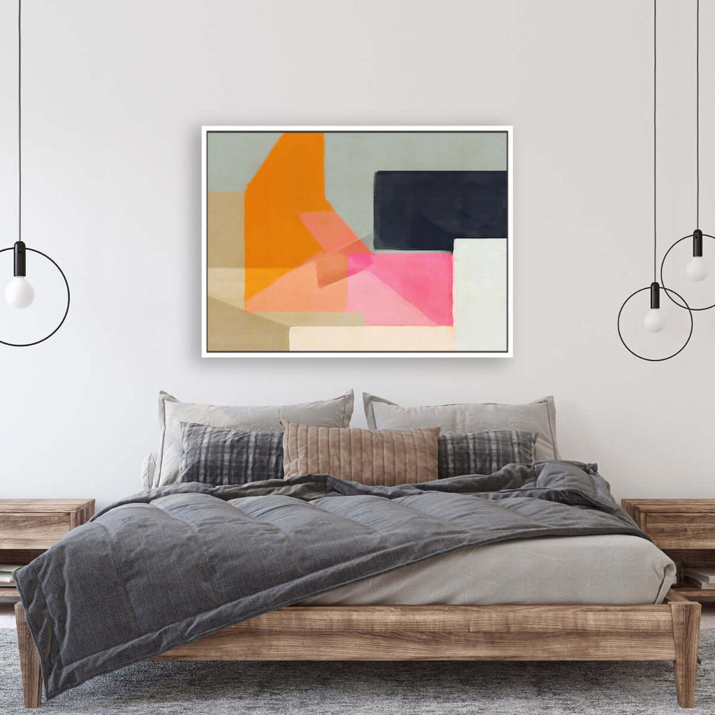 Color Bump 4 framed vertical canvas wall art piece for sale at Vybe Interior