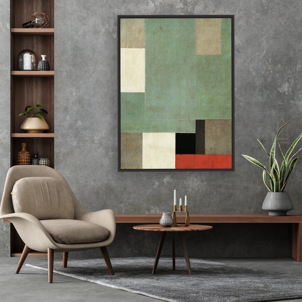 Concrete Jungle framed vertical canvas wall art piece for sale at Vybe Interior