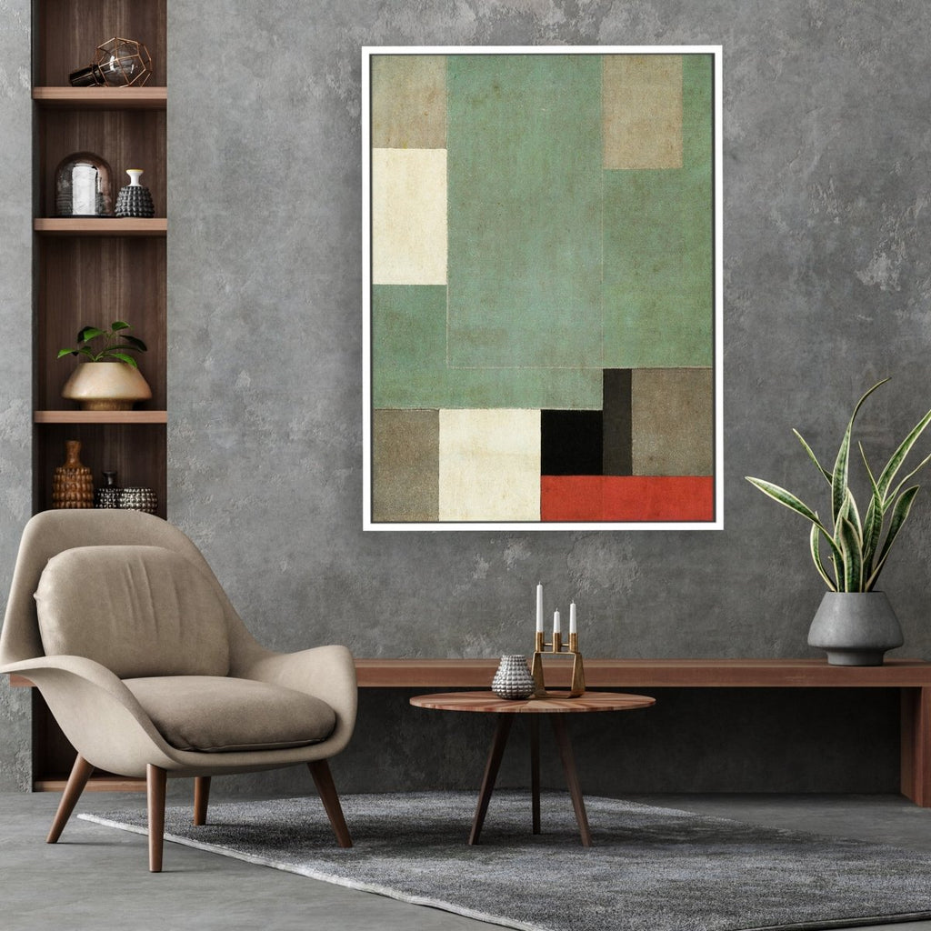 Concrete Jungle framed vertical large canvas wall art piece for sale at Vybe Interior